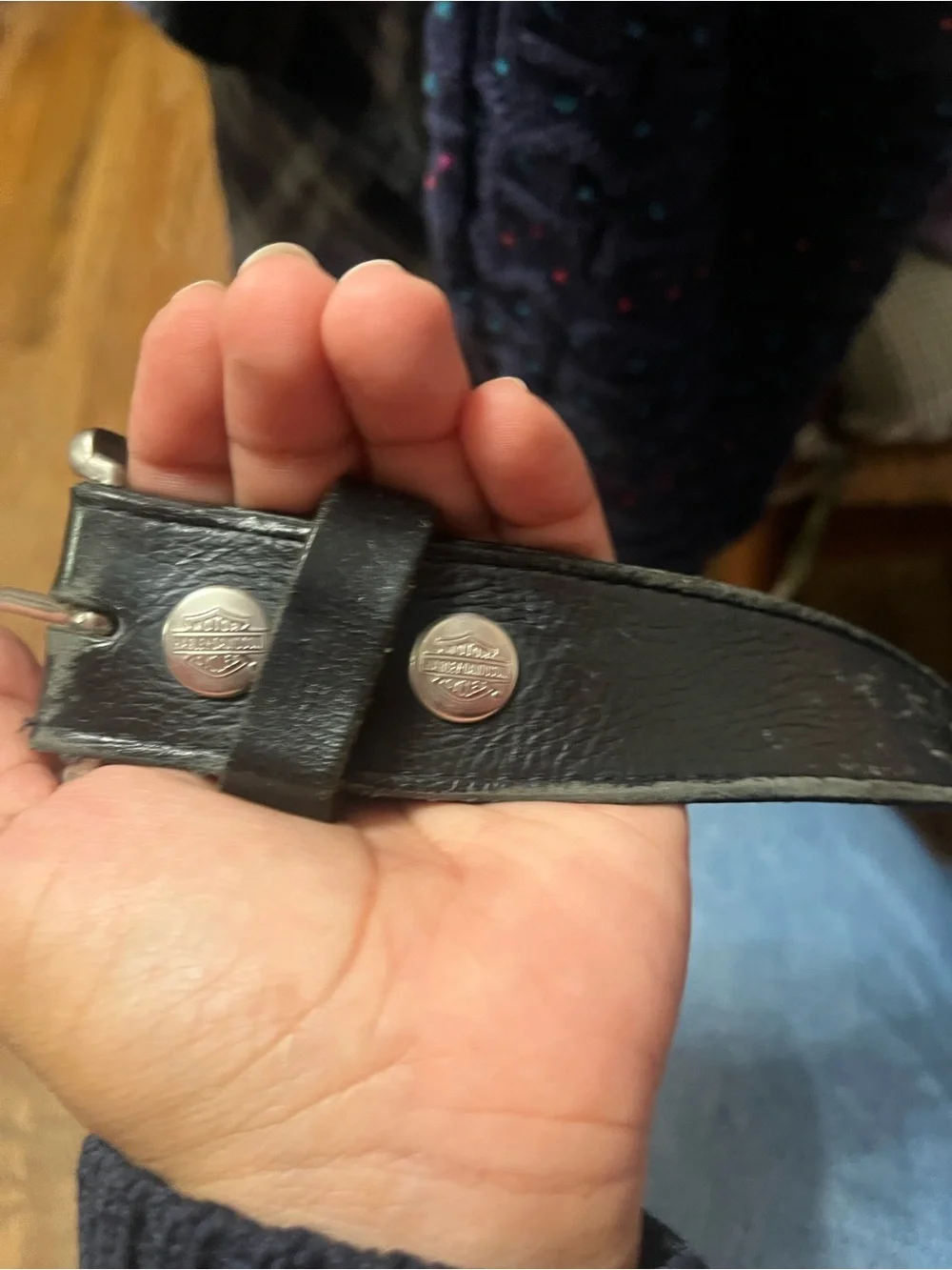 Harley Davidson Black Leather  belt size 48” from buckle